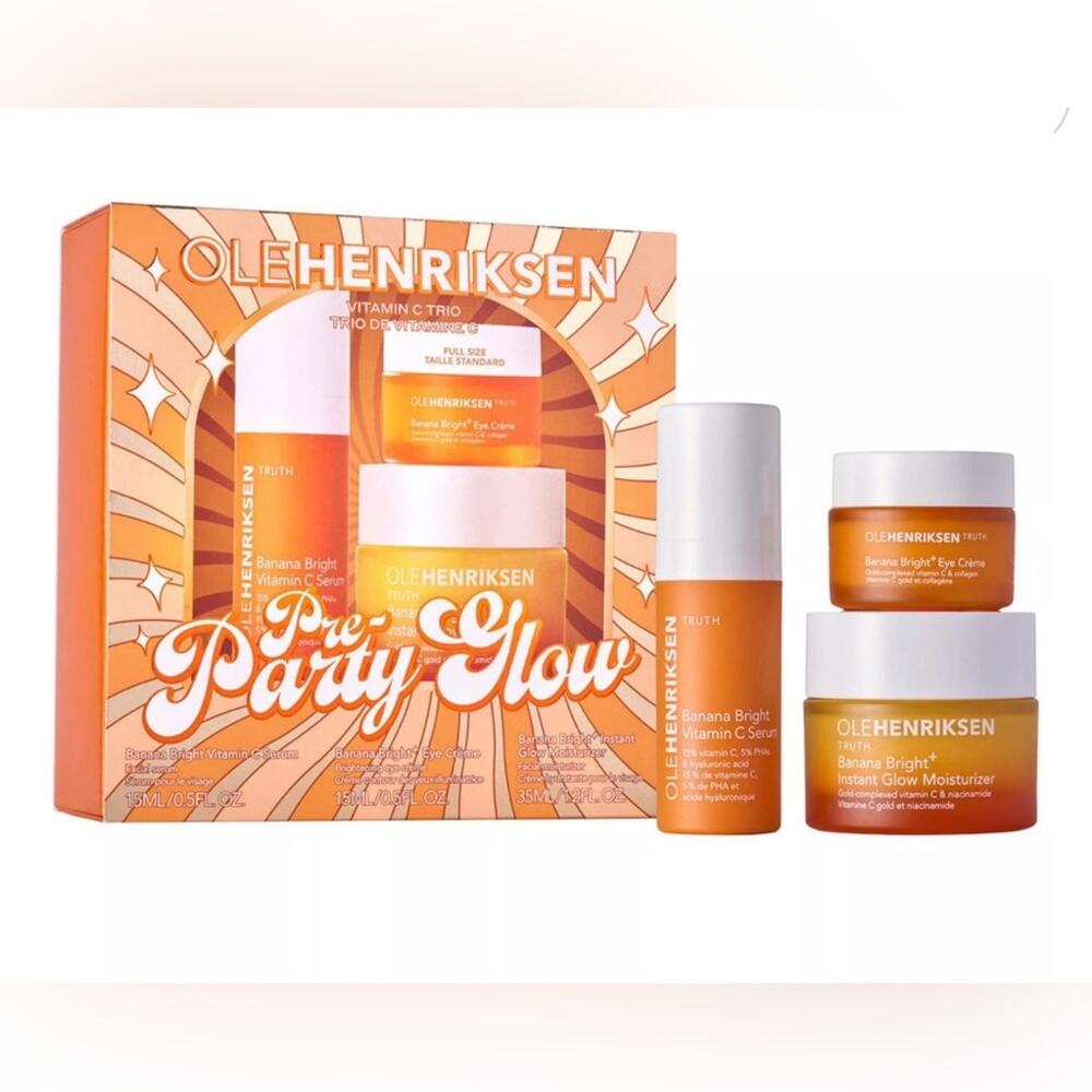 Ole Henriksen Banana Bright Vitamin C Trio Pre-Party Glow Set NIB